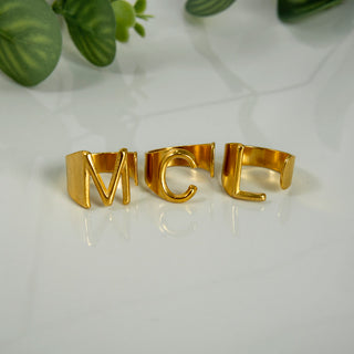 Anillo Letter Acero Ajustable