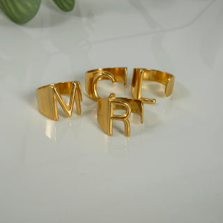 Anillo Letter Acero Ajustable